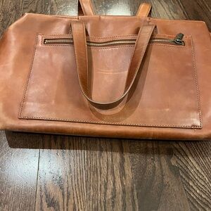 AWAY Brown Leather Men's Duffle Bag